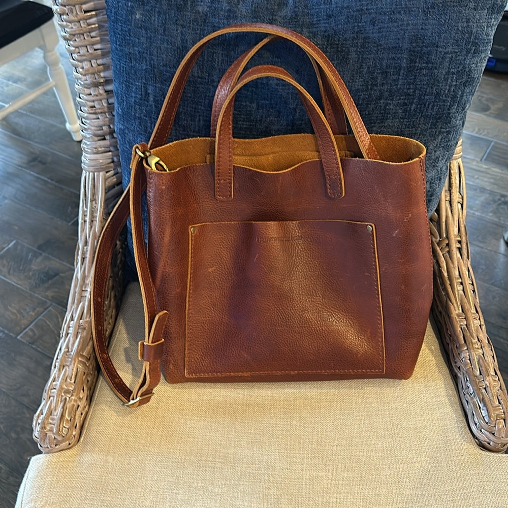 Portland leather medium crossbody tote
